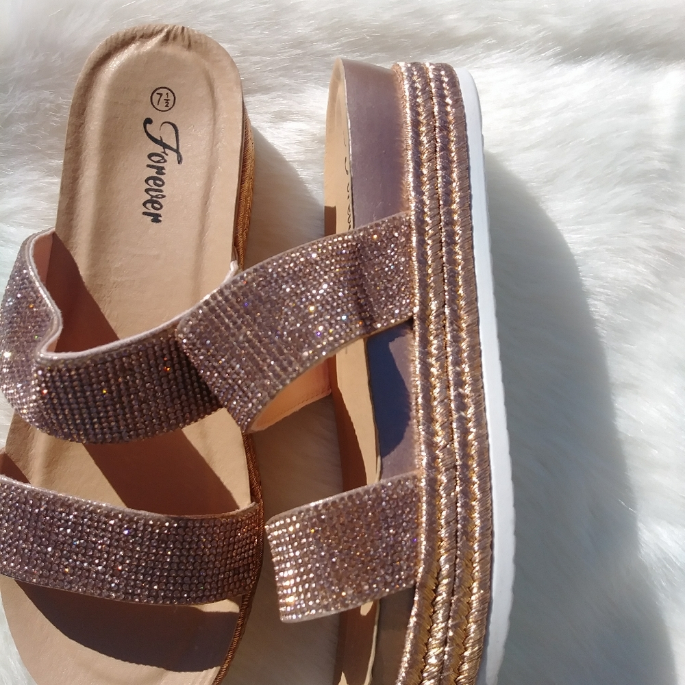 Forever Rhinestone Sandals - Picture 2 of 8
